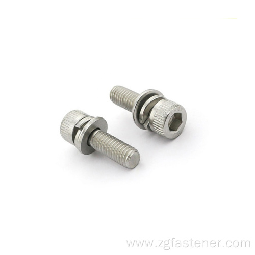 Round head screw with washer Hex socket head screw